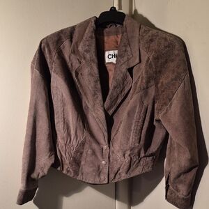 Vintage Women's Snakeprint/Suede Jacket